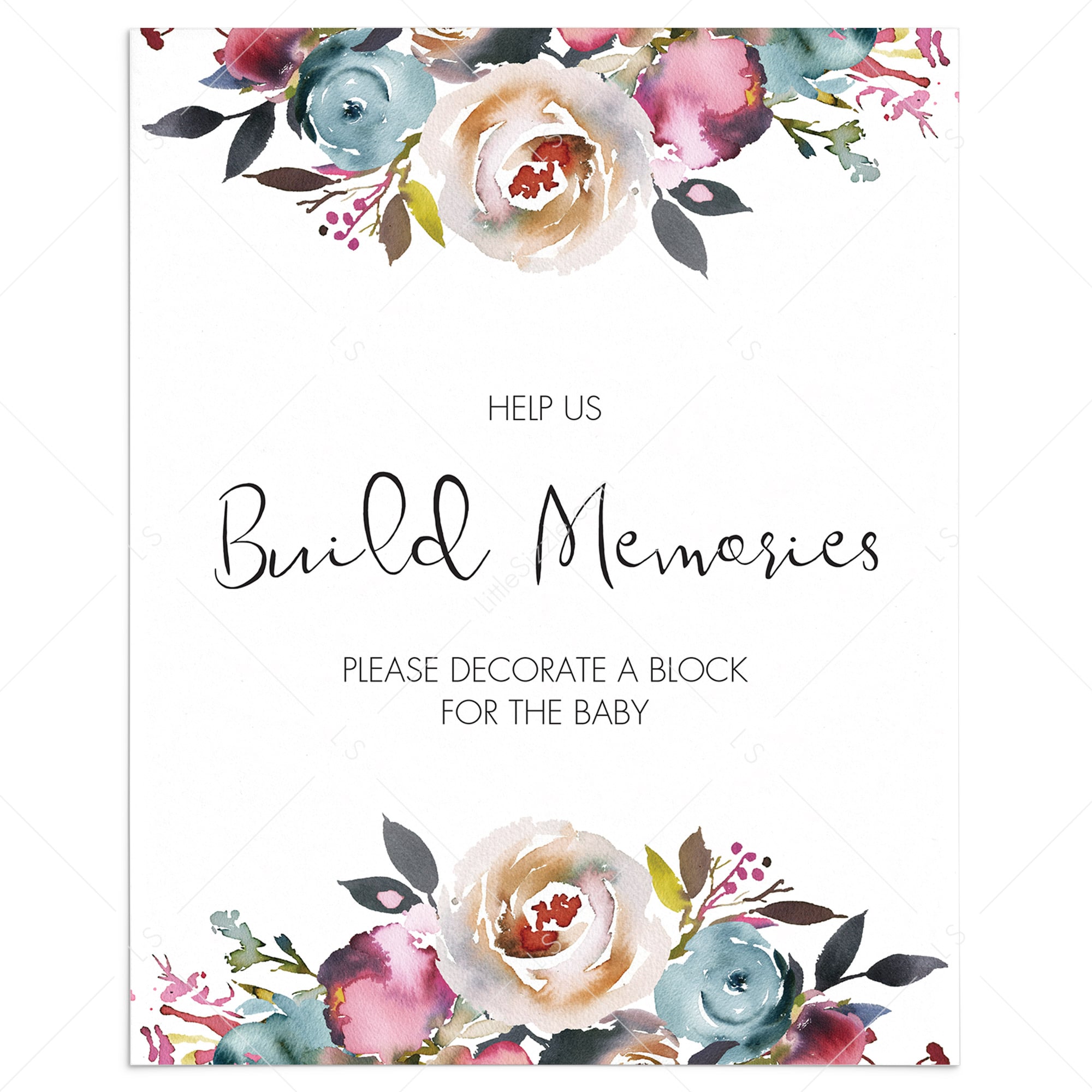 Build memories baby shower game decorate a block by LittleSizzle