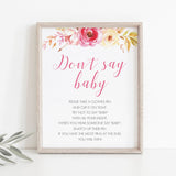 dont say baby game template for boho baby party by LittleSizzle