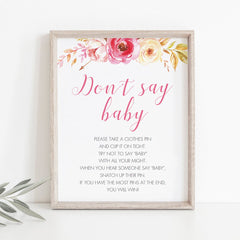 dont say baby game template for boho baby party by LittleSizzle
