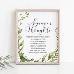 Editable baby diaper thoughts game template green theme by LittleSizzle