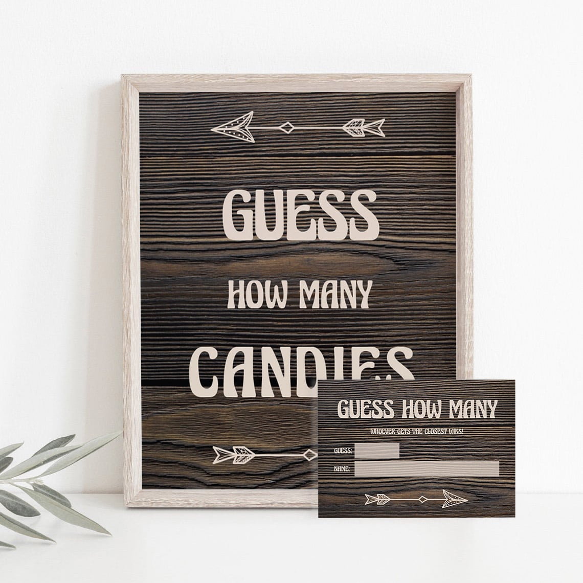 Guess how many game sign and cards rustic theme by LittleSizzle