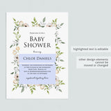Digital download girl baby shower invite template by LittleSizzle