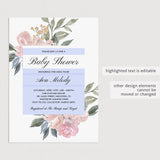 Editable baby shower invitation template for whimsical themed baby shower by LittleSizzle
