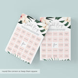 Bridal Bingo Template Blank and Prefilled Cards Instant Download