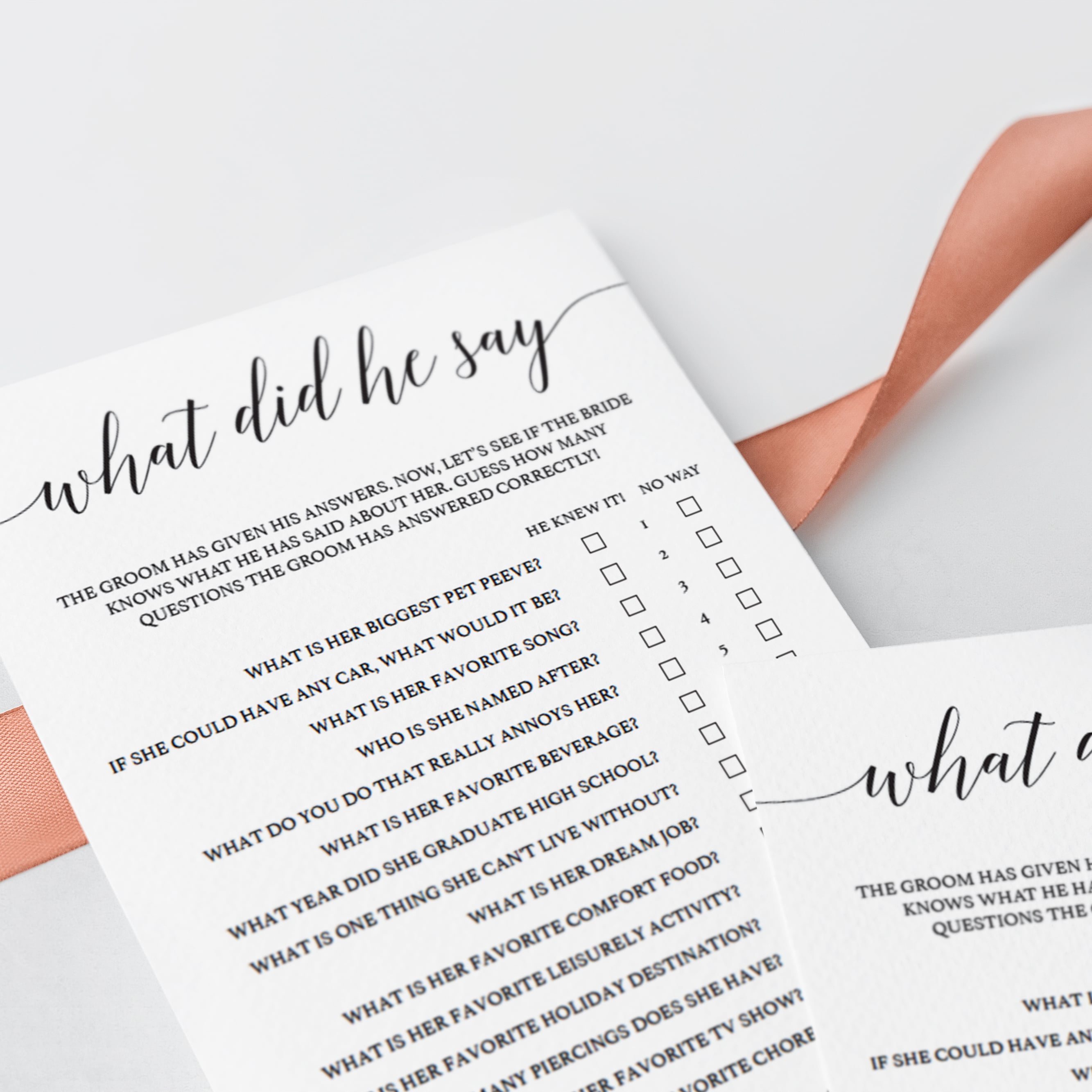 Fun wedding shower games what did the groom say by LittleSizzle