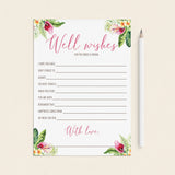 Tropical Wedding Well Wishes for the Bride and Groom Cards by LittleSizzle