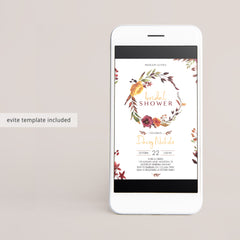 Autumn wreath bridal shower invitations by LittleSizzle