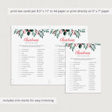 Greenery Christmas Games Pack Instant Download