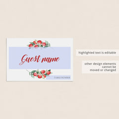 Holiday decorations editable place cards template by LittleSizzle
