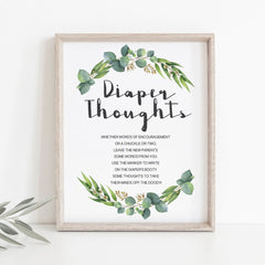 Watercolor green wreath baby shower decorations download files by LittleSizzle