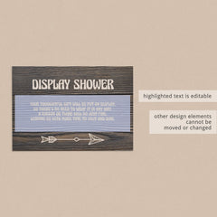 Woodland Display Shower Cards Printable