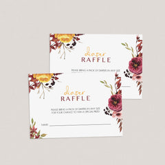 Editable diaper raffle tickets boho floral theme by LittleSizzle