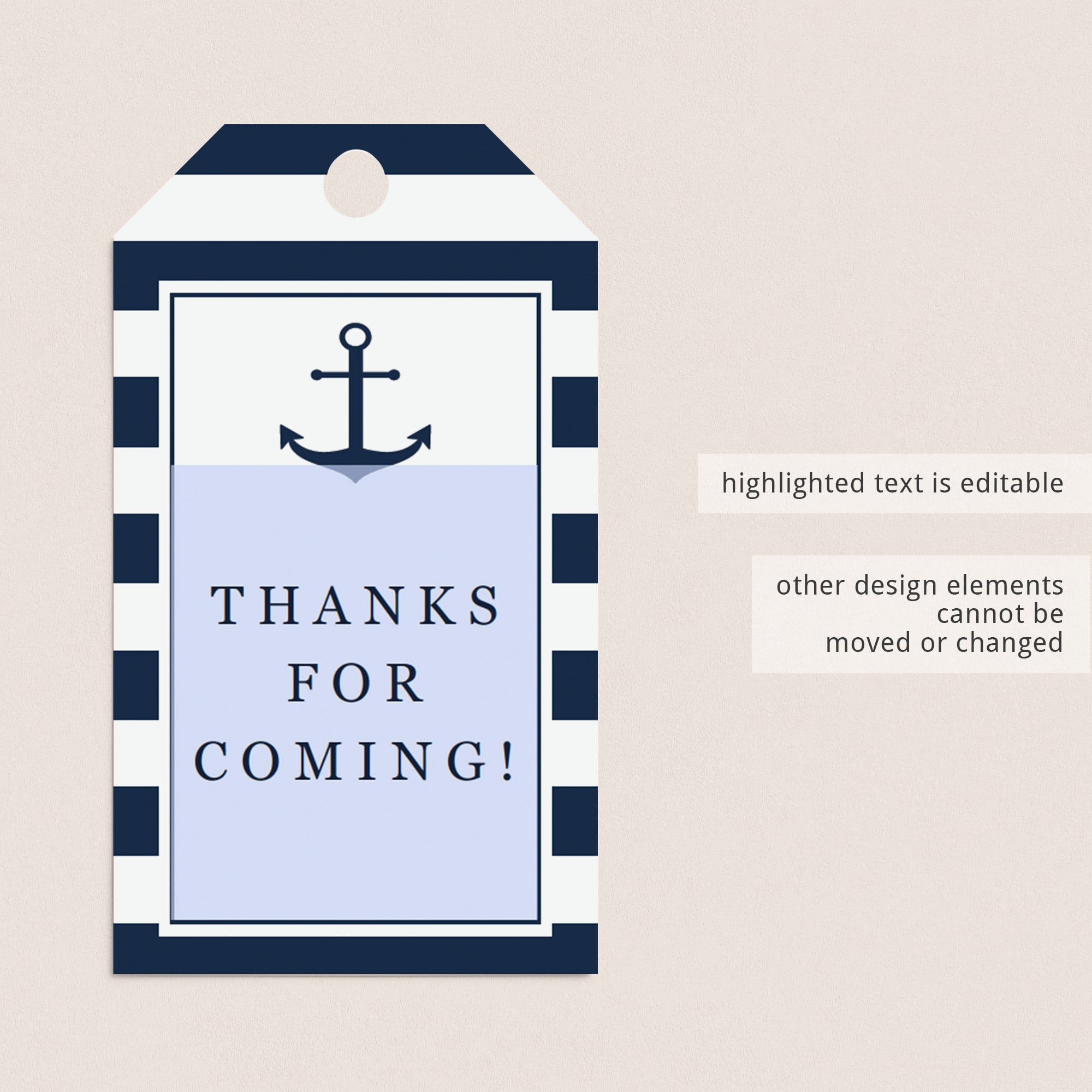 Nautical bridal shower thank you tags by LittleSizzle