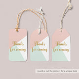 Printable Thank You Favor Tag for Pastel Party
