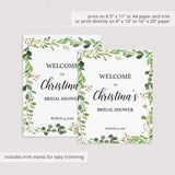 Watercolor Leaves Bridal Shower Welcome Board Template DIY