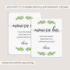 Printable mimosa bar sign for gender neutral baby shower by LittleSizzle