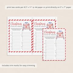 Ugly Sweater Christmas Party Game for Groups Printable