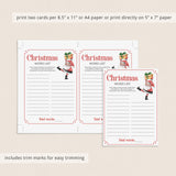 Kids Christmas Game Printable Word List