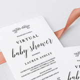 Black and white greenery on virtual baby shower invite by LittleSizzle
