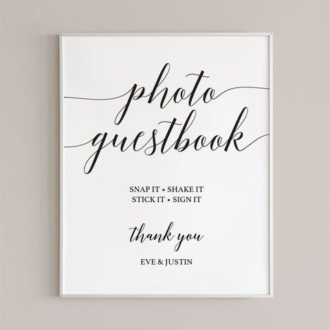 Editable Photo Guestbook Sign with Calligraphy font | Instant download ...