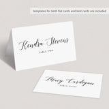 Calligraphy Dinner Party Seating Cards Template