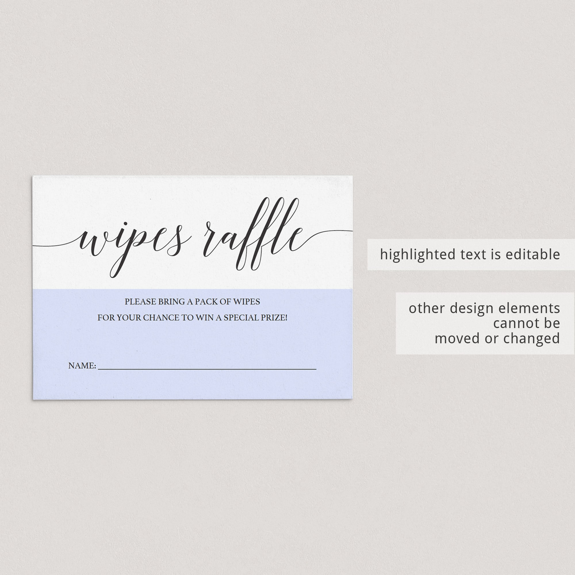Diaper raffle ticket template wet wipes by LittleSizzle