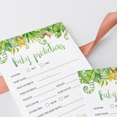 Watercolor green leaf baby party games by LittleSizzle