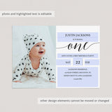 Editable first birthday invite black and white by LittleSizzle