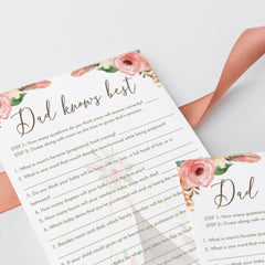 Who knows daddy best baby shower game template by LittleSizzle
