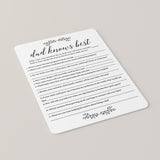 Editable Baby Shower Game Dad Knows Best