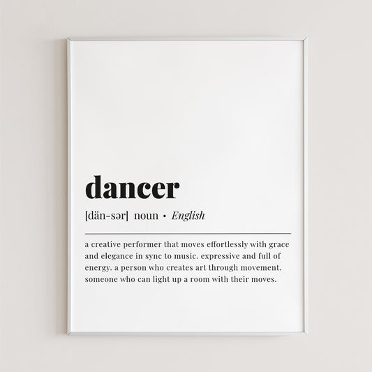 Dancer Definition Print Instant Download by Littlesizzle