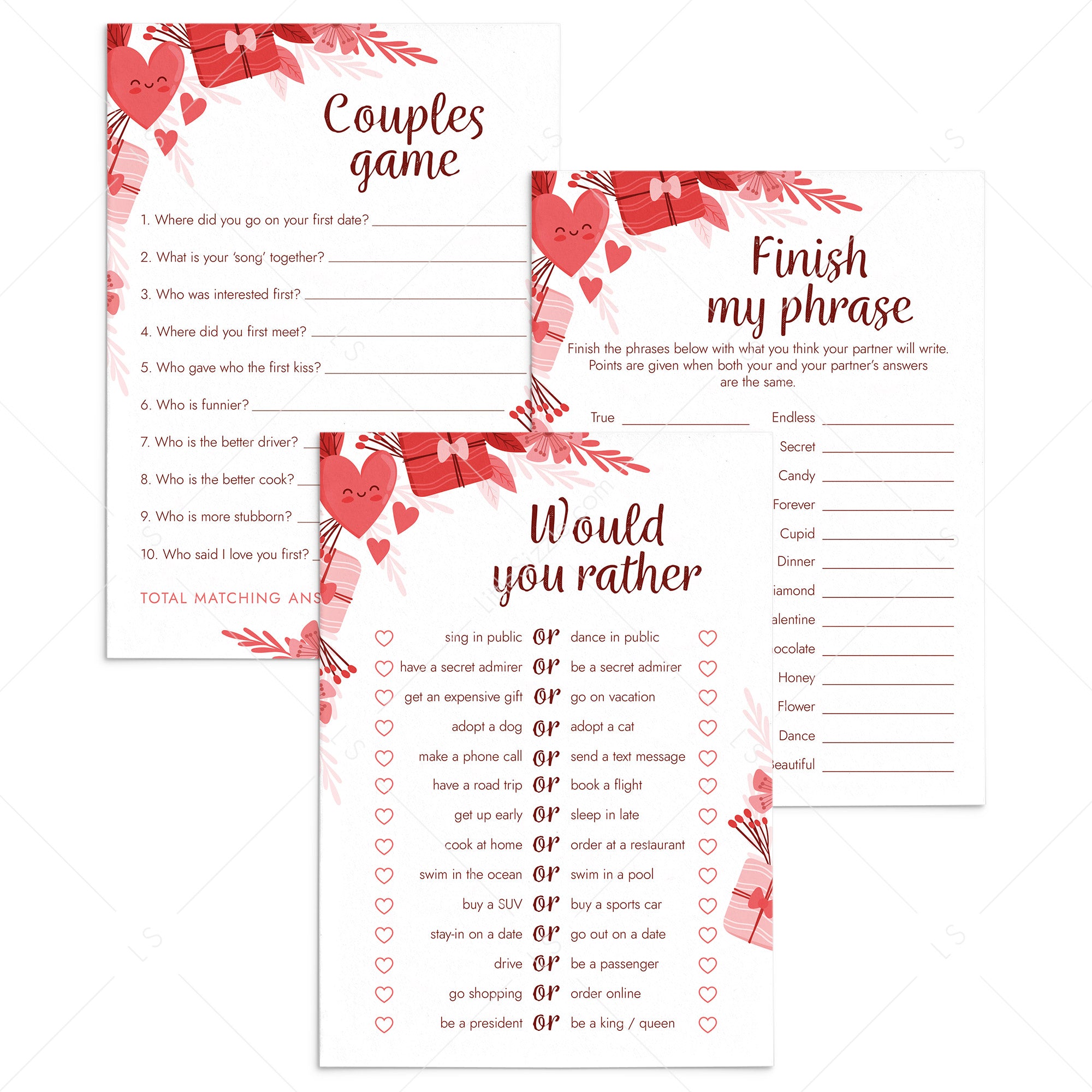 Date Night Games Bundle for Couples Printable by LittleSizzle