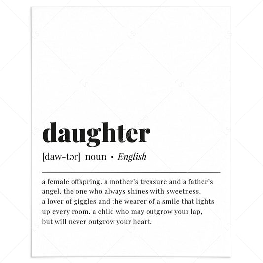 Daughter Definition Print Digital Download by LittleSizzle