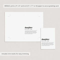 Daughter Definition Print Digital Download