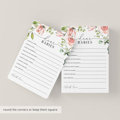 Dear Babies Twins Baby Shower Games Floral