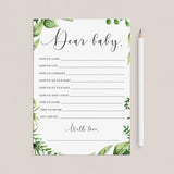 Baby shower advice cards with watercolor green leaf by LittleSizzle