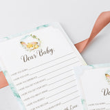 Watercolor bunny green wreath baby advice card by LittleSizzle