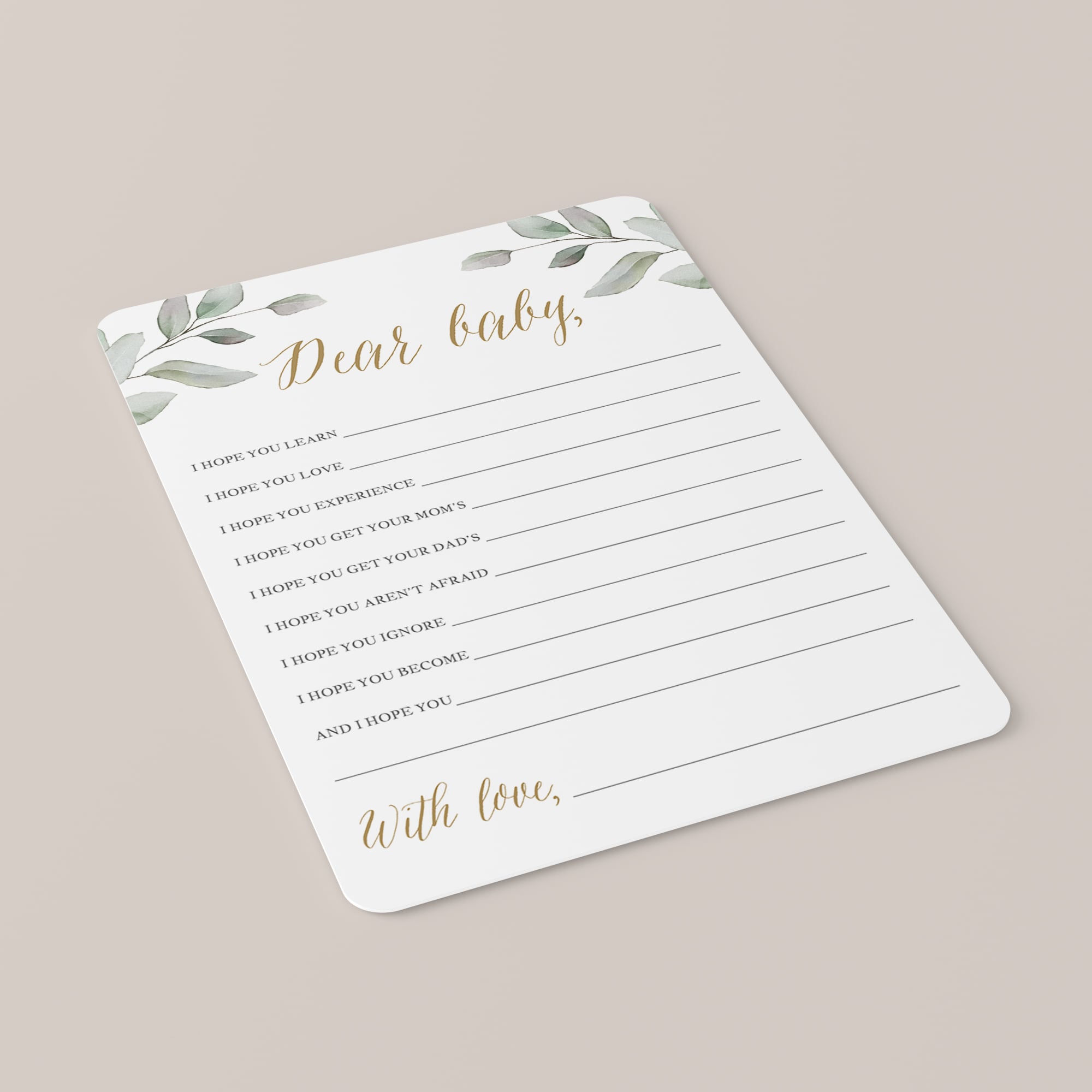 Green and gold baby shower games dear baby instant download by LittleSizzle