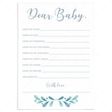 Blue and silver wishes for baby card printable by LittleSizzle