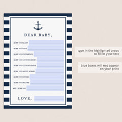 Nautical Wishes for the New Baby Printable & Virtual Files