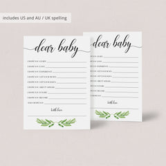 Printable baby shower wishes for the baby cards by LittleSizzle