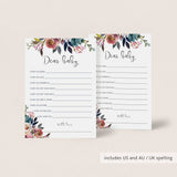 Floral watercolor wishes for the new baby printable by LittleSizzle