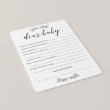 Rustic Baby Shower Wish Cards Printable