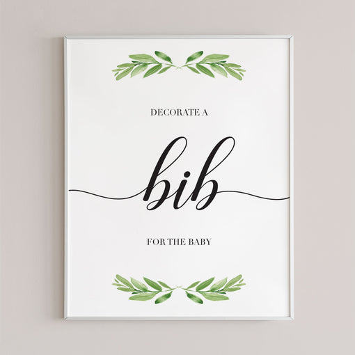 Decorate A Bib Signs | Printable Baby Shower Decorations – LittleSizzle