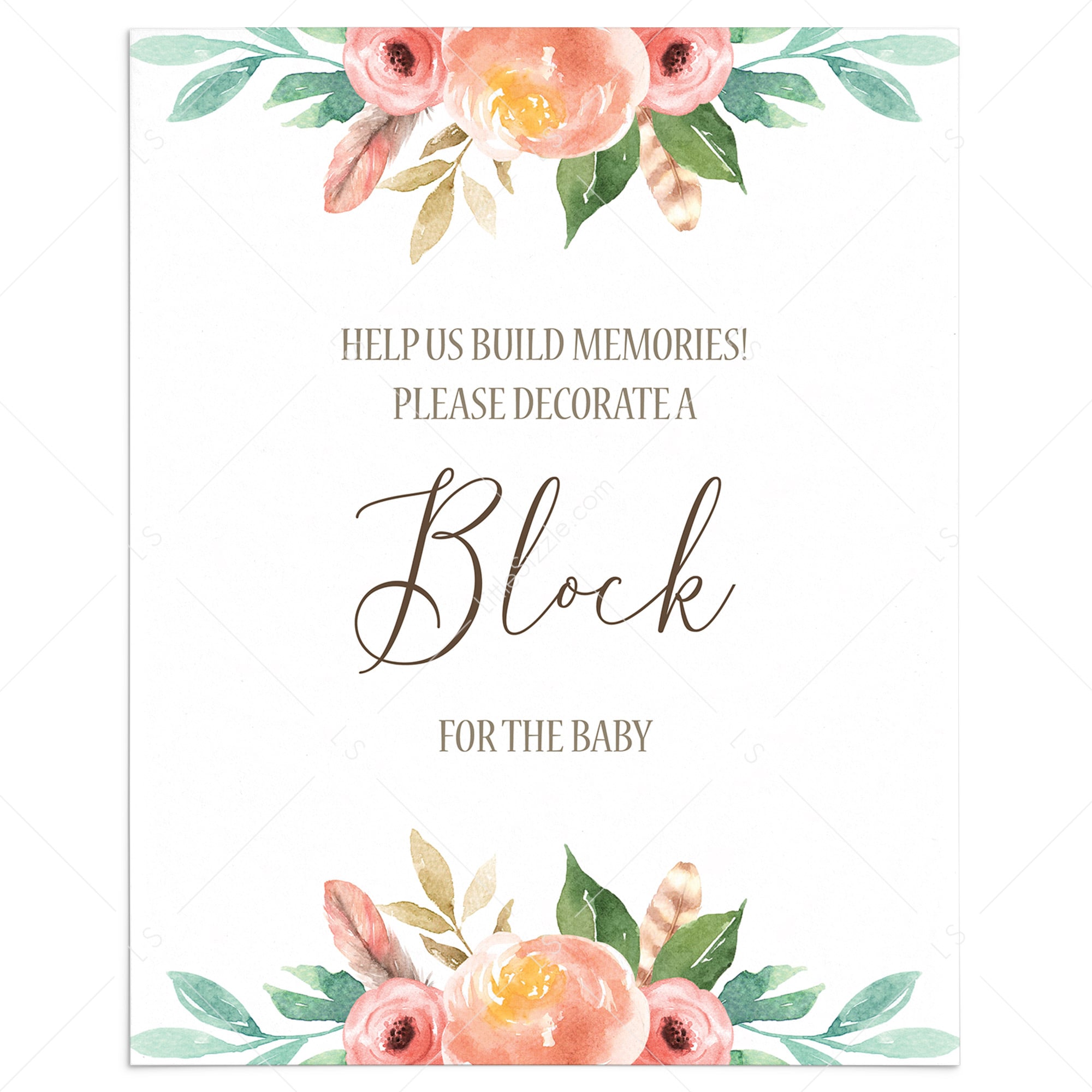 Help us Build Memories Baby Shower Activity Sign by LittleSizzle