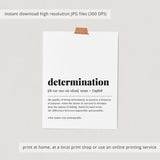 Determination Definition Print Instant Download