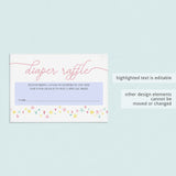 Girl Diaper Raffle Cards PDF Template by LittleSizzle