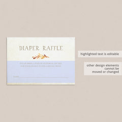 Editable diaper raffle cards for gender neutral shower by LittleSizzle