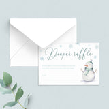 Printable diaper raffle cards for winter baby shower party by LittleSizzle