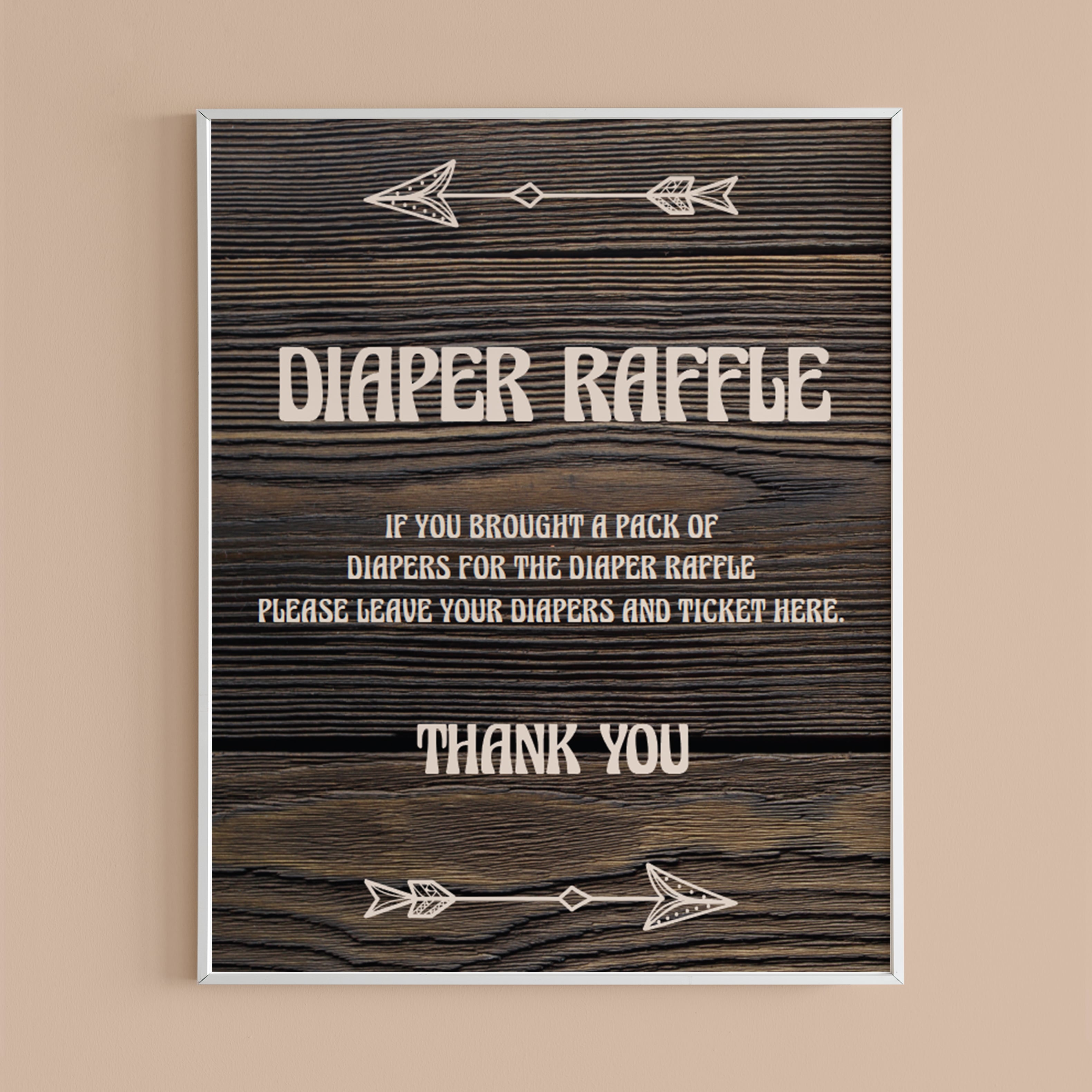 Woods shower diaper raffle sign printable by LittleSizzle